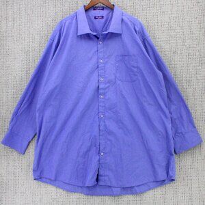Alain Dupetit Paris Shirt Mens Size 4XL Blue Button Down Long Sleeve Collared